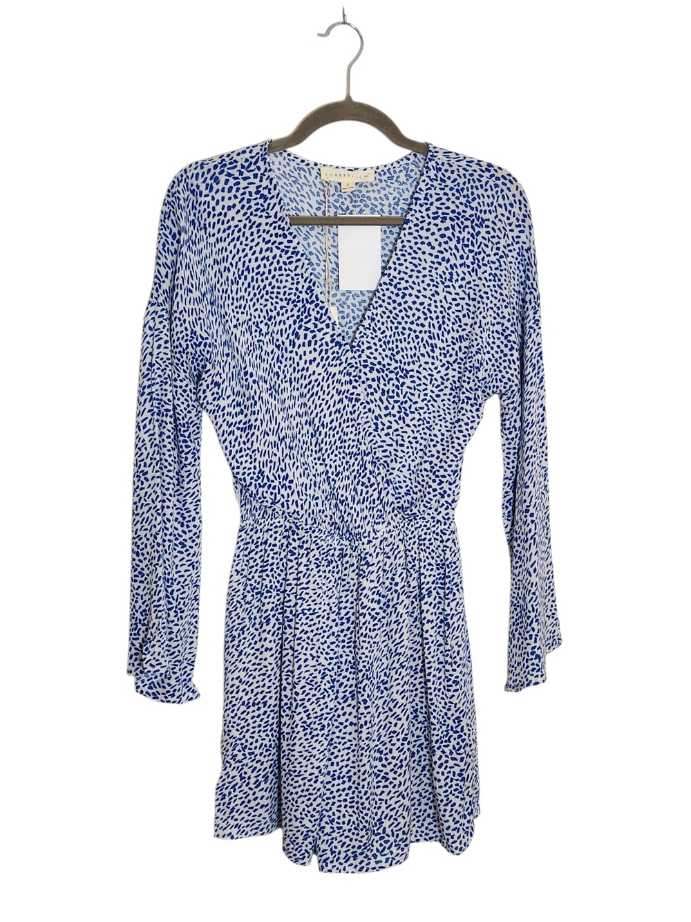 Lovestitch Blue and White Print Romper Size Small NWT